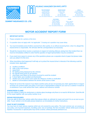 Motor Accident Report Form