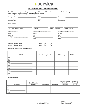 Individual Tax Organizer (1040)