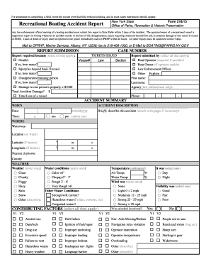 New York State Recreational Boating Accident Report
