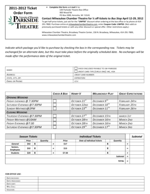 2011-2012 Ticket Order Form - helminthophobia is uwp