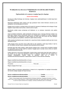 School Head Lice Inspection Consent Form