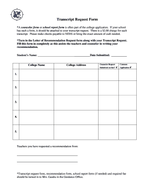 Transcript Request Form