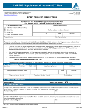 CalPERS 457 Plan Direct Rollover Request Form