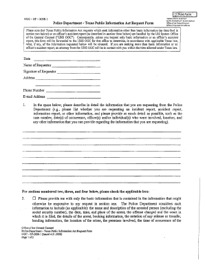 Texas Public Information Act Request Form
