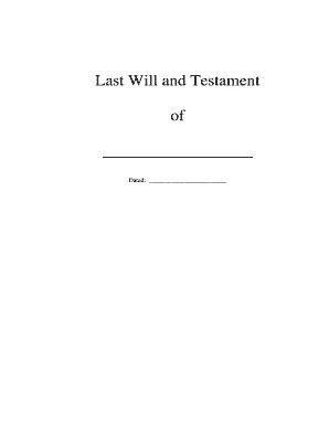 Last Will and Testament Template