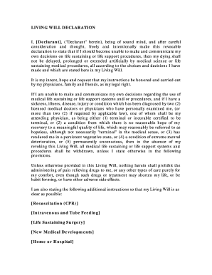 Living Will Declaration