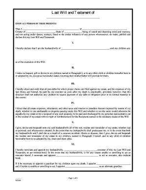 Last Will and Testament Template