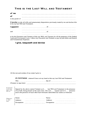 Last Will and Testament