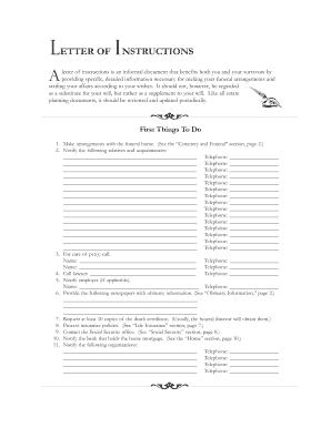 Letter of Instructions