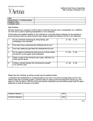 California 1099 Contractor Verification Form