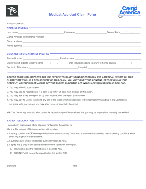 Medical/Accident Claim Form