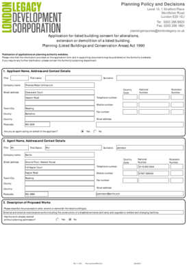 UK Listed Building Consent Application