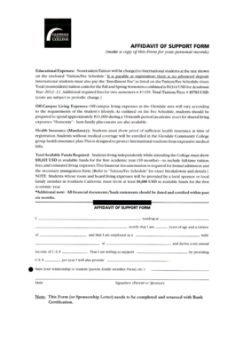 Affidavit of Support Form