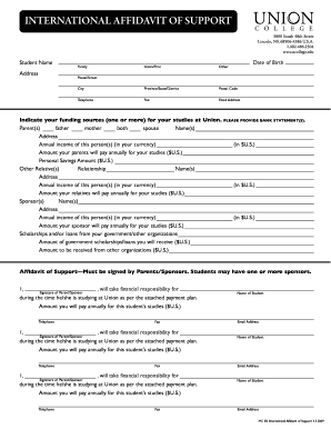 International Affidavit of Support