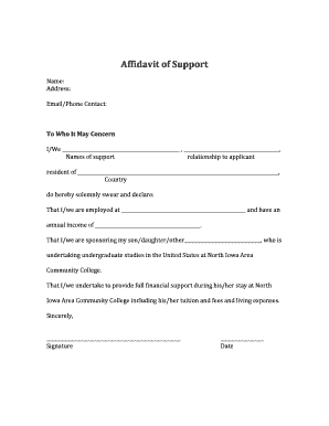 Affidavit of Support