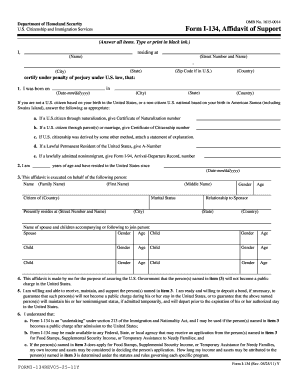 Form I-134, Affidavit of Support - Northland Christian School