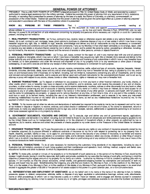 Military General Power of Attorney