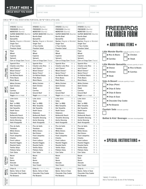 Freebirds Fax Order Form