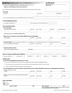 Colorado Mail-In Ballot Application