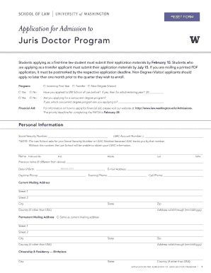 University of Washington School of Law Application