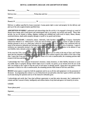 Rental Agreement for Interactive Inflatable Unit