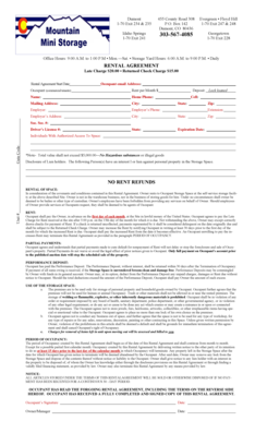 Colorado Self-Storage Rental Agreement