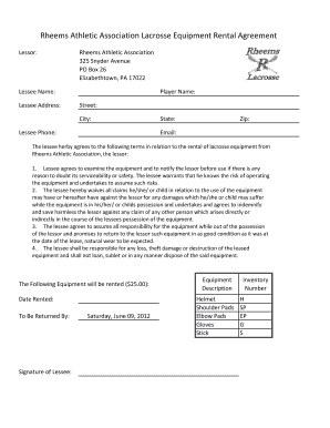 Equipment hire contract template - rheems athletic association