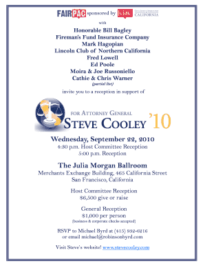 Steve Cooley for Attorney General 2010 Campaign Contribution Form