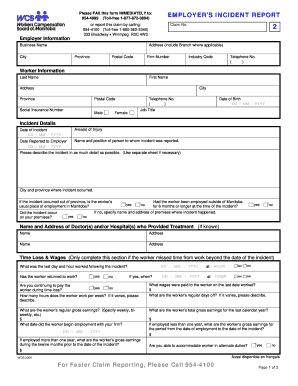 Workplace Injury Claim Form