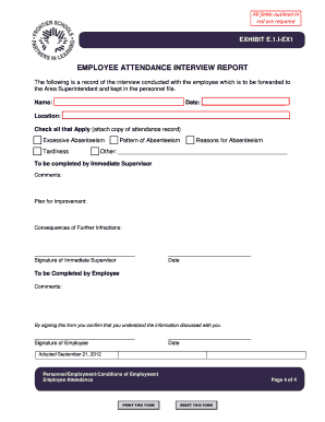 Employee Attendance Interview Report