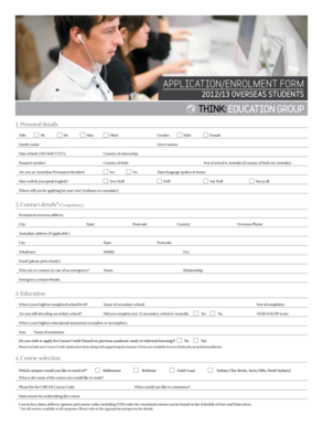 2012/13 Overseas Students Application Form