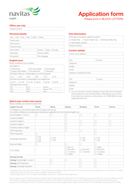 Navitas English Application Form