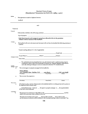 Standard Form of Lease