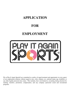 Play It Again Sports Employment Application