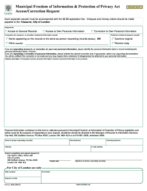 Municipal Freedom of Information Access Request Form