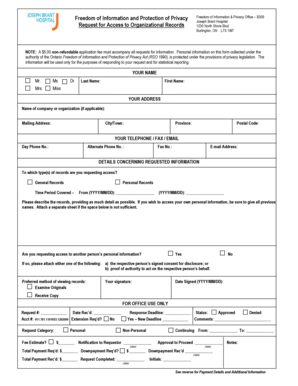 Ontario Freedom of Information Request Form
