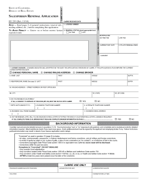 California Salesperson Renewal Application