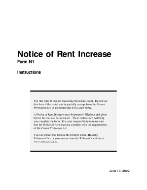 rent increase notification sample letter ontario