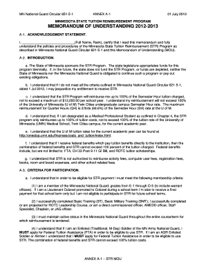 Minnesota National Guard Tuition Reimbursement Form