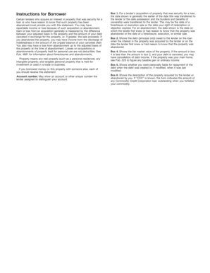 Form 1099-A Acquisition or Abandonment of Secured Property