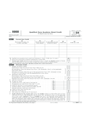 Form 8860 Qualified Zone Academy Bond Credit