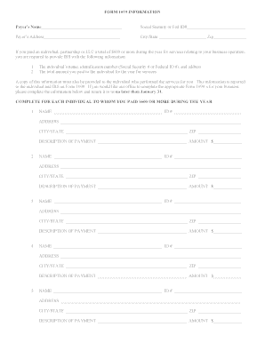 Form 1099 Information