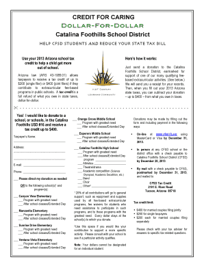 Arizona School Tax Credit Donation Form