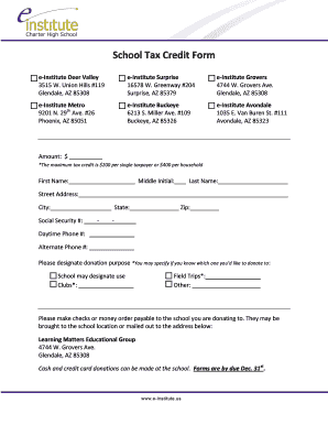 Arizona School Tax Credit Form