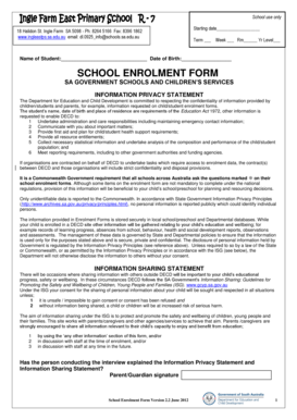 South Australia School Enrolment Form