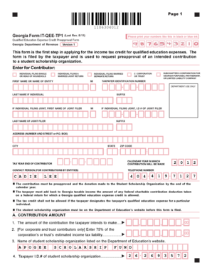 Georgia Qualified Education Expense Credit Preapproval Form