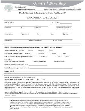 Employment Application Form