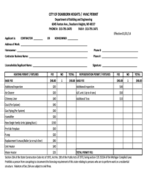 HVAC Permit Application