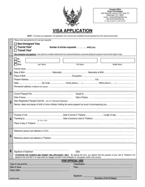 Thailand Non-Immigrant Visa Application