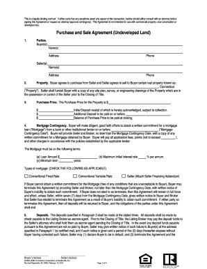 Purchase and Sale Agreement for Undeveloped Land